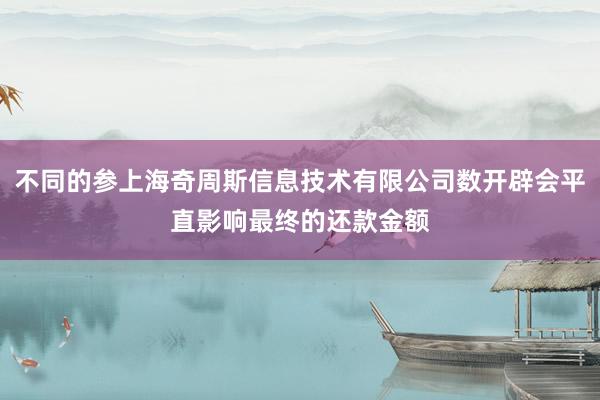 不同的参上海奇周斯信息技术有限公司数开辟会平直影响最终的还款金额